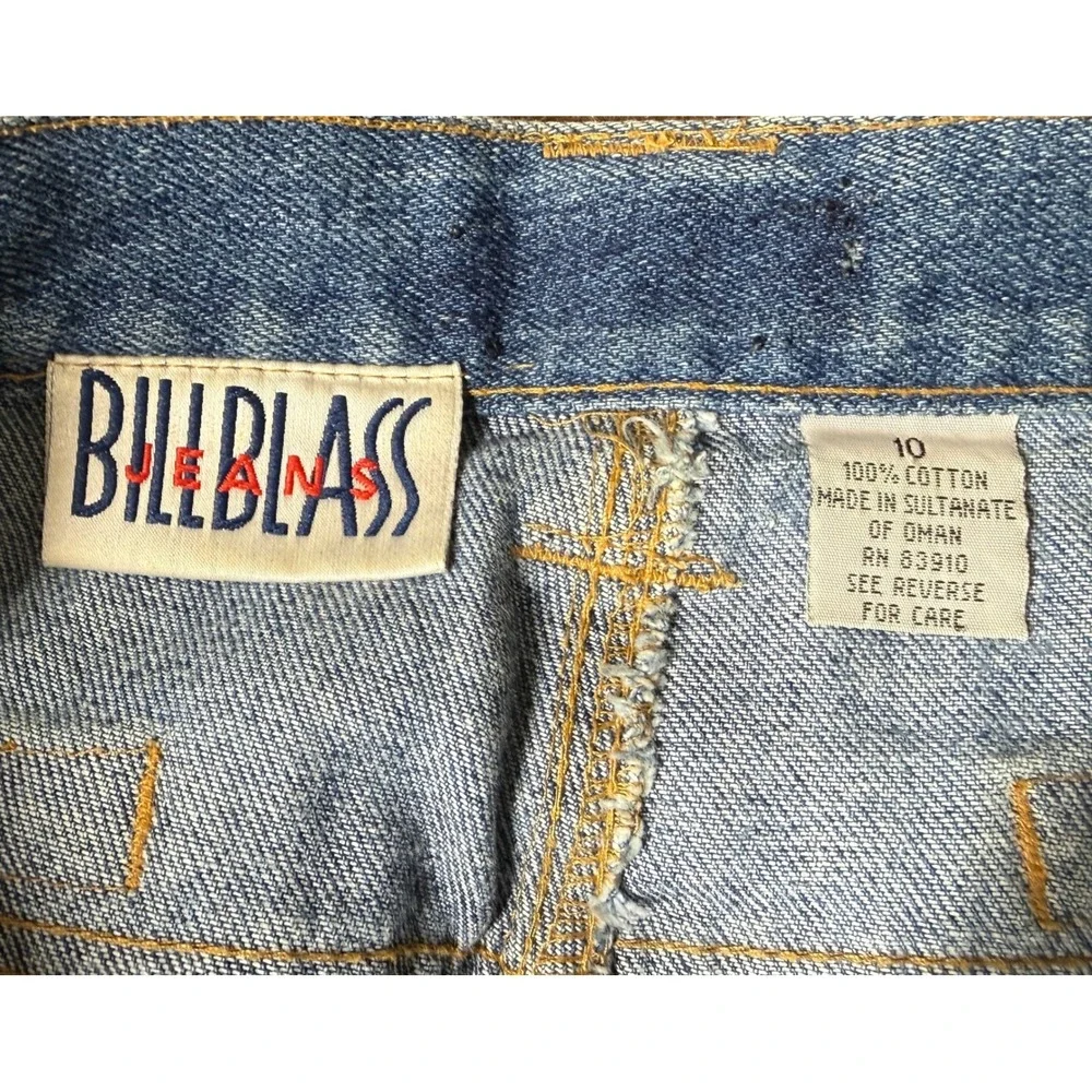 Vintage Bill Blass Jeans Womens Size 10 High Rise Wide Leg Carpenter Cinch Back